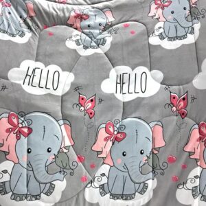 لحاف أطفال – فيلة Hello (رمادي)