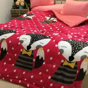 لحاف أطفال – راكون (أحمر منقط)